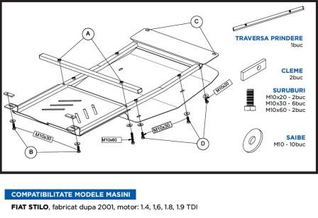 SCUT METALIC PROTECTIE MOTOR FIAT STILO title=