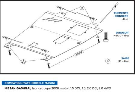 SCUT METALIC PROTECTIE MOTOR NISSAN QASHQAI title=