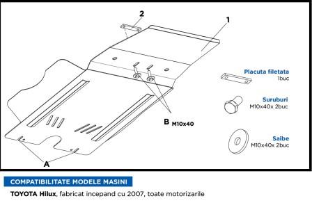 SCUT METALIC PROTECTIE MOTOR TOYOTA HILUX title=